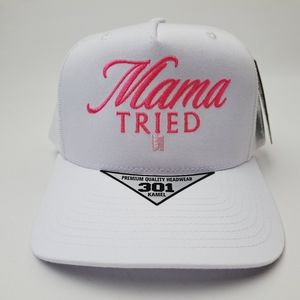 Mama Tried Trucker Mesh Snapback White